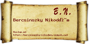 Bercsinszky Nikodém névjegykártya